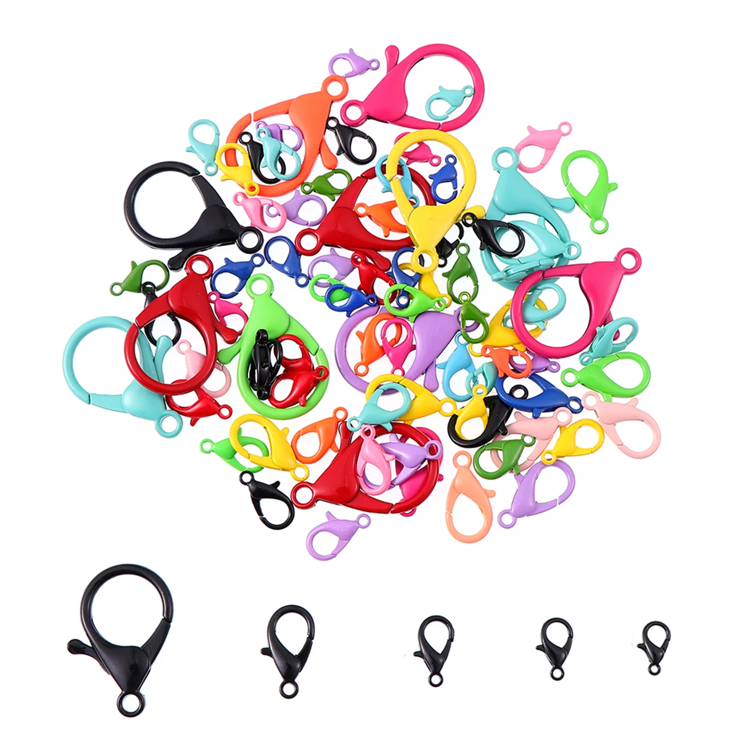

20 шт., цветные застежки-карабины из металлического сплава