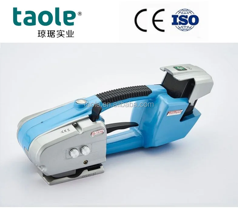 

electric driving battery type strapping band machine JD-13/16tapes
