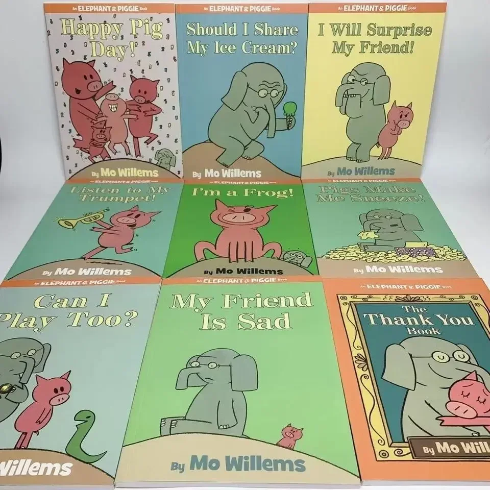 Случайные 10 книг Kawaii An Elephant and Piggies Book Интересная история Детская картинка Книги
