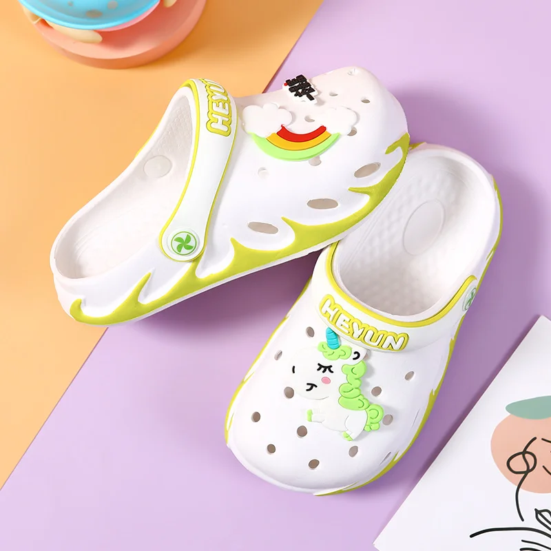 

Summer Unicorn Kid's Sandals DIY Upper Slide Boys Girls Toddler 2-6 Years Children Beach Slippers Clogs Lovely Garden Shoes