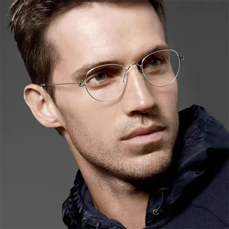 Очки мужские и женские с Безвинтовой титановой оправой овальные круглые