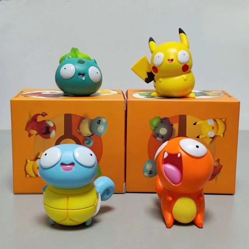 

Pokemon Pikachu Charmander Psyduck Squirtle Jigglypuff Bulbasaur Bulbasaur Anime Figures Toys Model Kawaii 4 Type For Kids Gifts