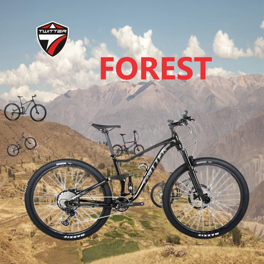 

TWITTER TRACKER M6100*12S mtb bicycle aluminum alloy frame thru axle disc brake12*148mm B00ST 27.5/29er full suspension mtb bike