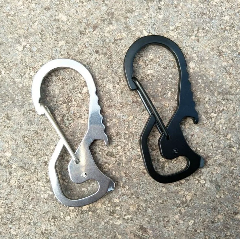 

Multipurpose Key Ring Outdoor Camping Bottle Opener Carabiner Multi Pocket Tool Screwdriver Gadget Climbing Outdoor Tool
