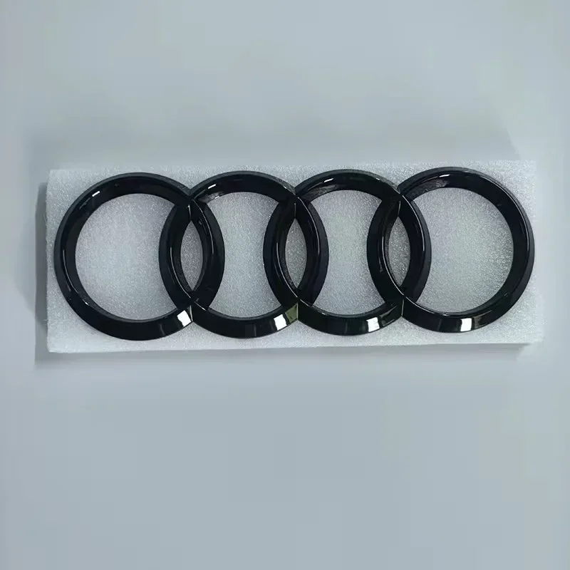 

AUDI All A1 4-кольцевой логотип ABS Черный автомобильный капот Передний капот Гриль Задний багажник Эмблема Значок Наклейка A1 Mark 30TFSI Эмблема