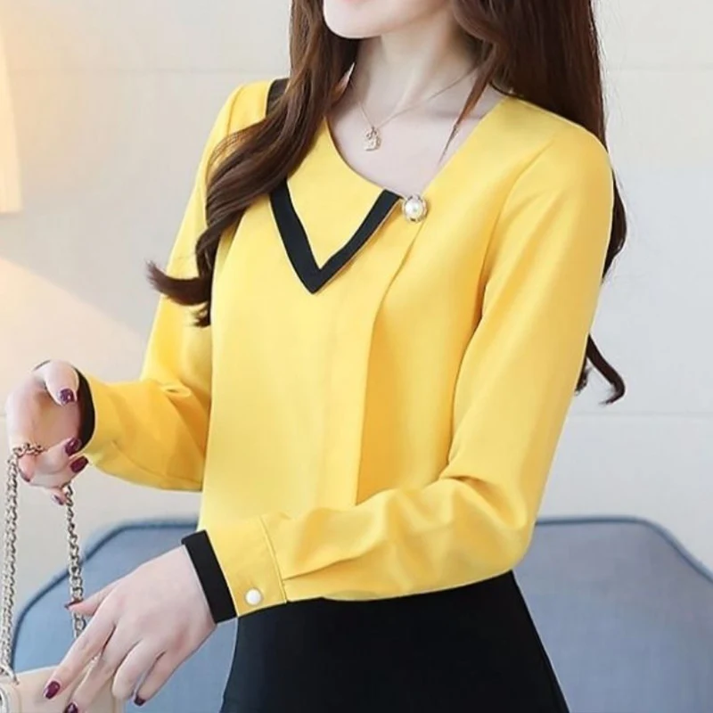 Chiffon Blouse Women Clothes Fashion Age Reduction Sweet Soft Comfort Pullovers Shirt Ice Silk Breathable Elegant Dignified Top