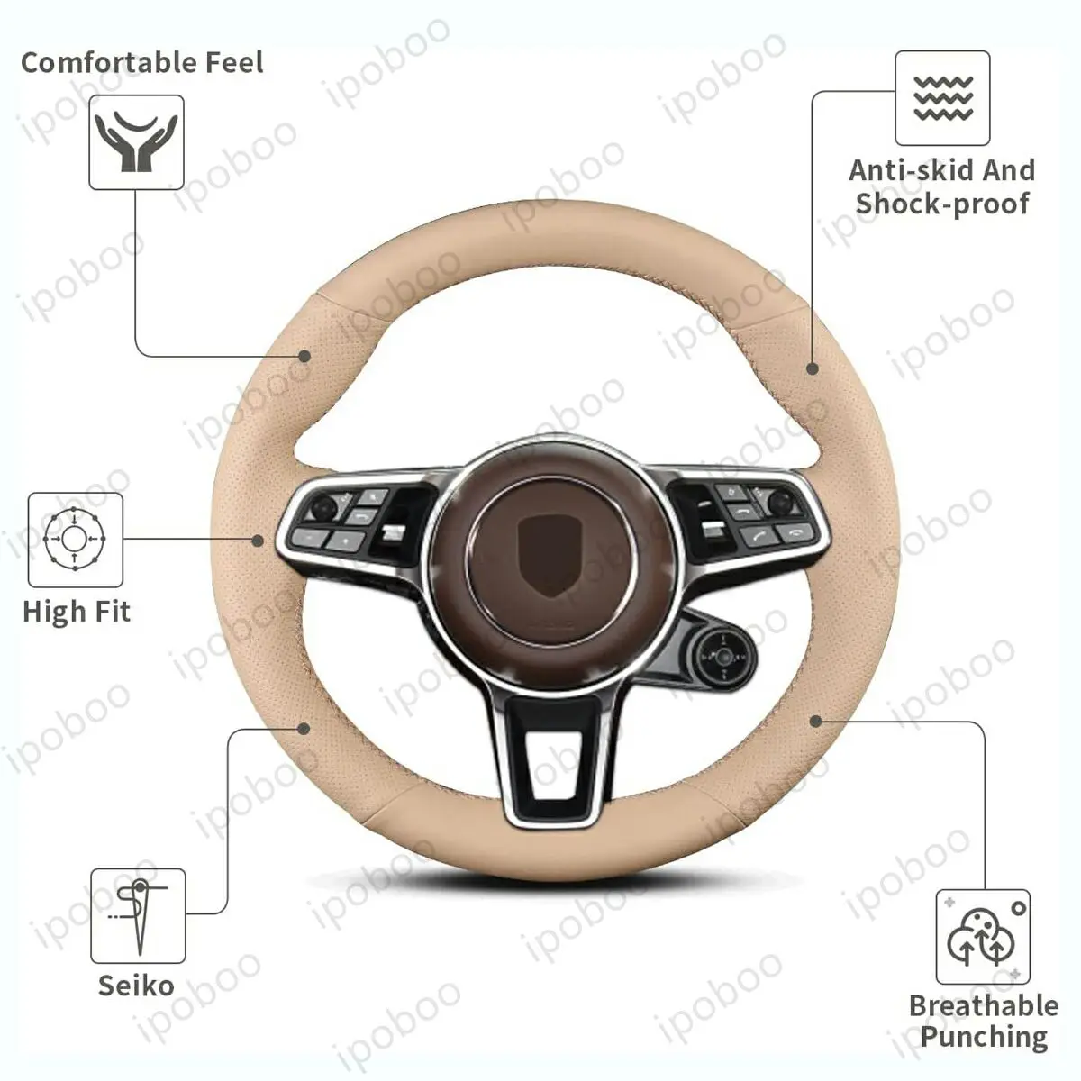 Фото Чехол на руль ручной работы для Porsche Macan, Cayenne 2014-2016, 2015, 918 Spyder, 2017, 718 Boxster, 718 Cayman, 911, 2016 Cayman №2