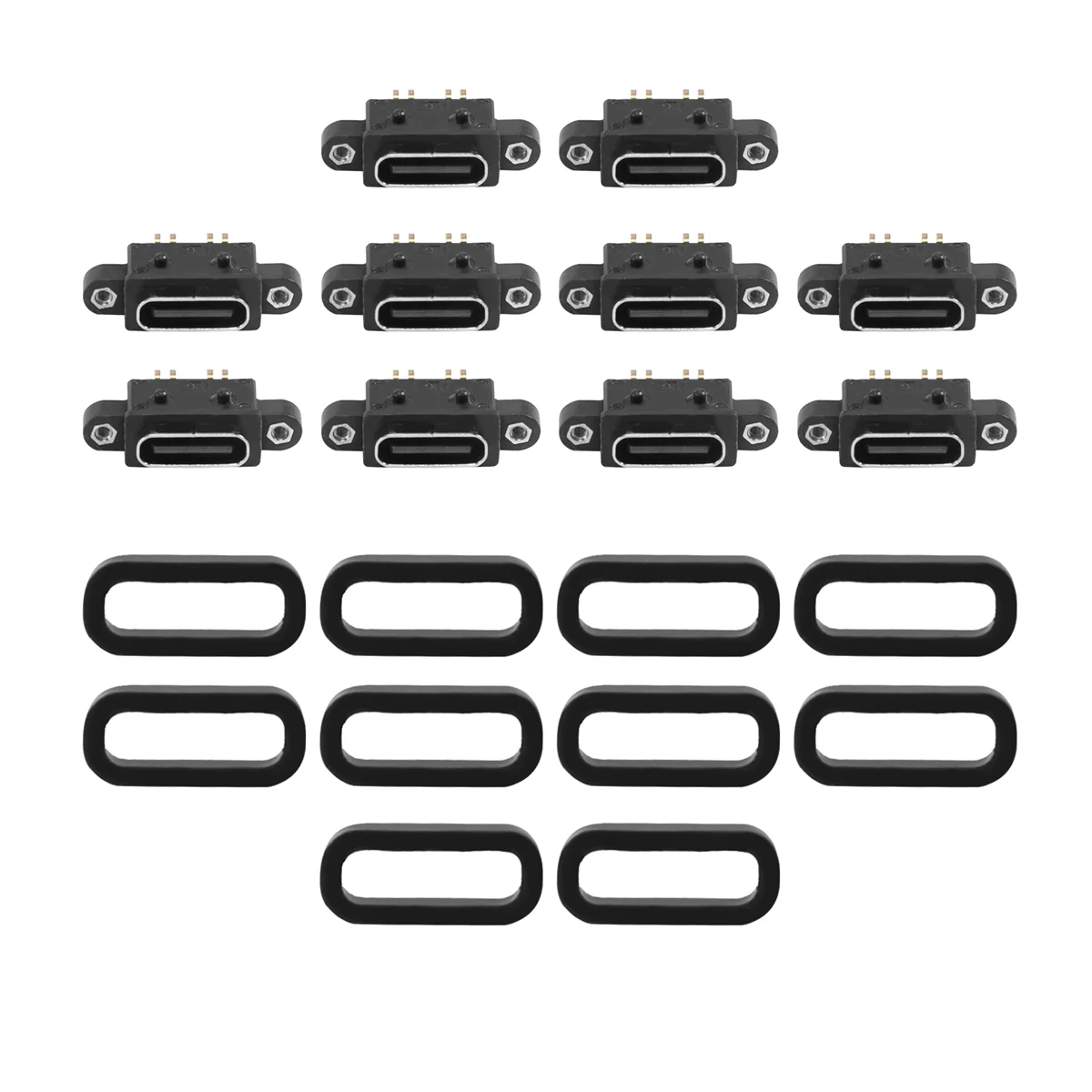 10 шт. Micro-USB TYPE C 4-контактный водонепроницаемый гнездовой порт USB с винтовым