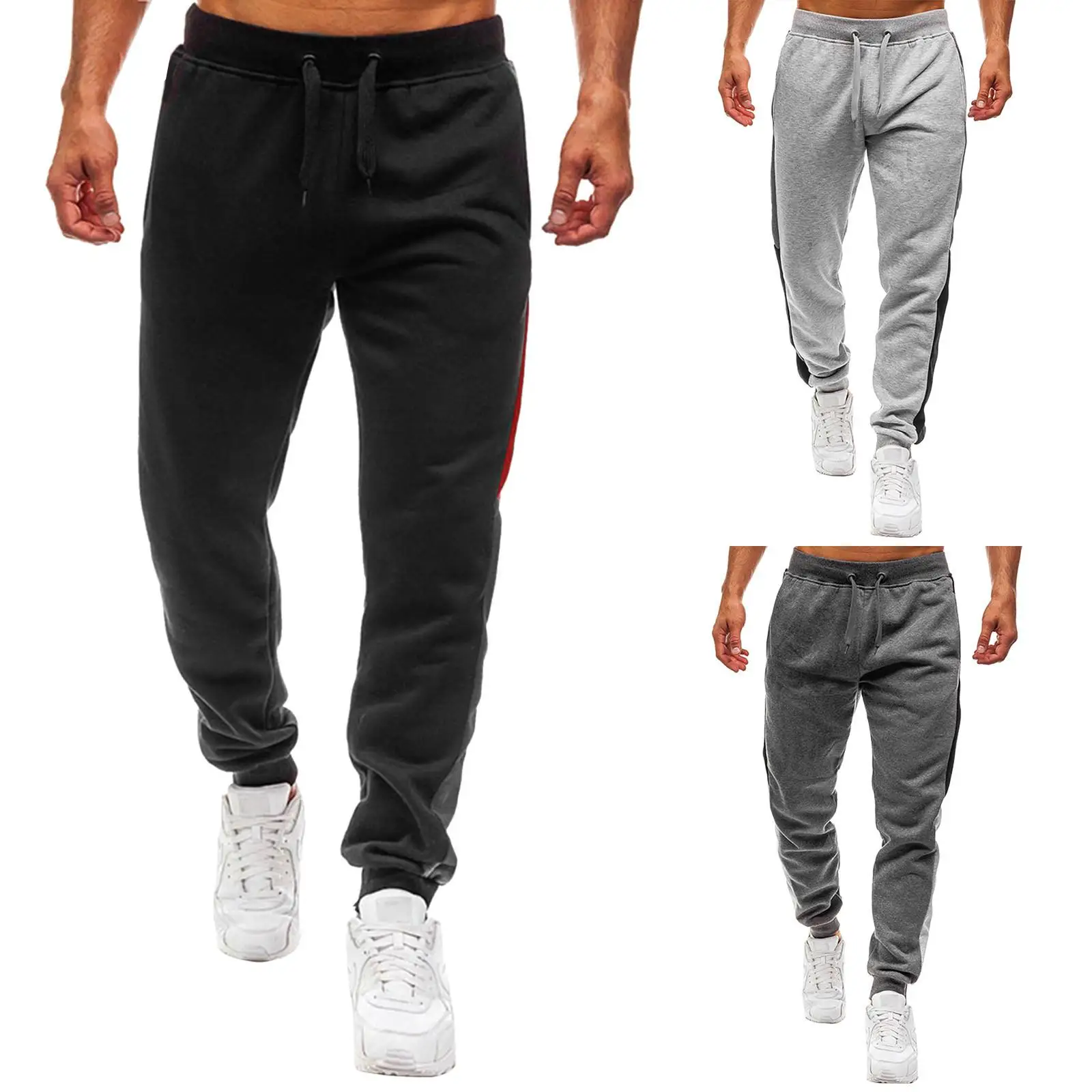 

2022 New Men's Loose Sport Running Stripe Sweatpants Fitness Training Pants Men's Straight Trousers Tracksuit Jogging Sportswear