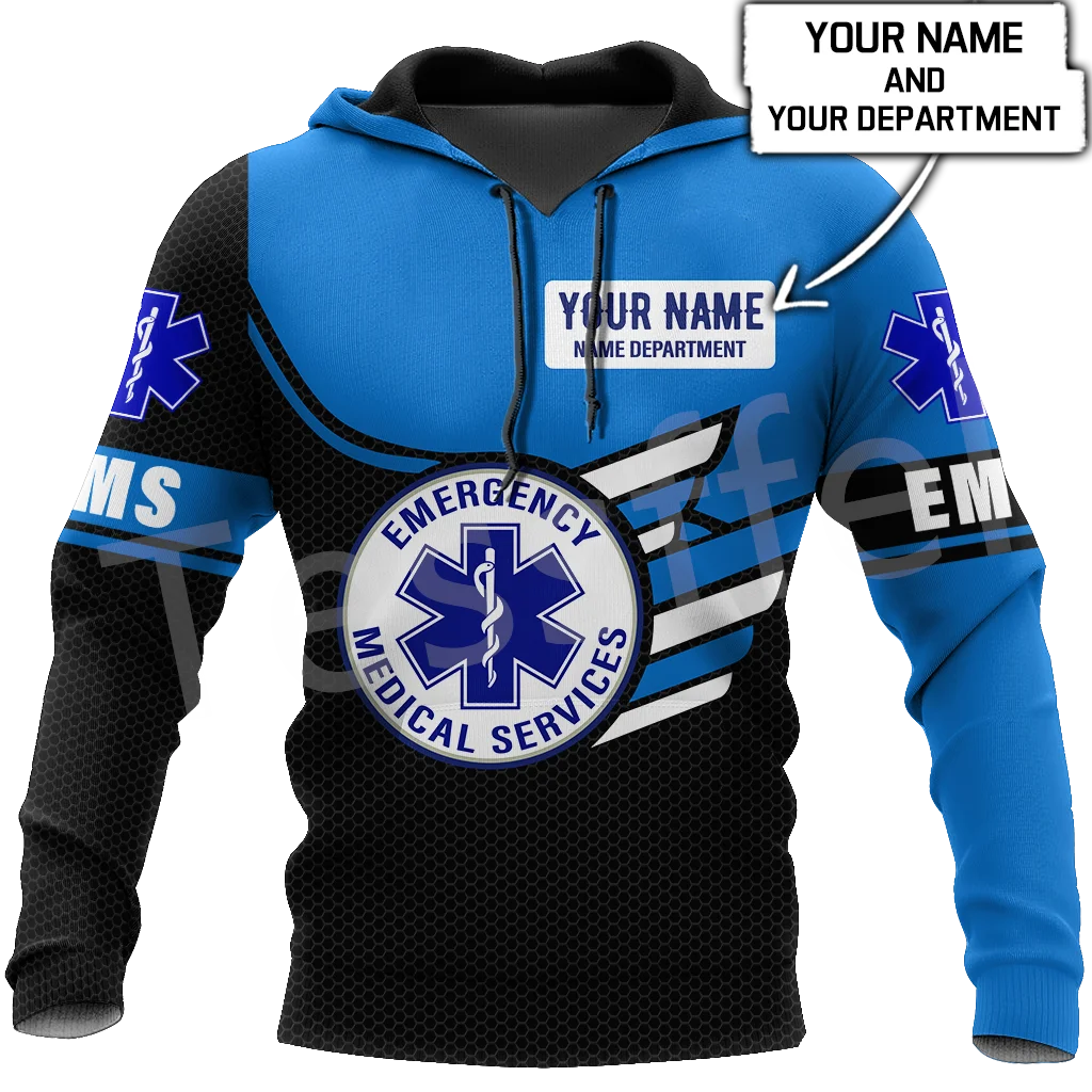 

Tessffel Custom Name Emergency Medical Technician EMT EMS Paramedic 3DPrint Men/Women Harajuku Casual Pullover Jacket Hoodies X4
