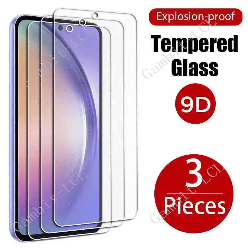 

Защитное стекло для Samsung Galaxy A54 5G, закаленное стекло для Galaxy 54 SM-A5460 A546U A546B, защитная пленка для экрана 6,4 дюйма, 3 шт.