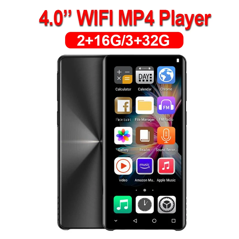 Музыкальный плеер Беспроводной WIFI MP3 MP4-плеер 4-дюймовый сенсорный экран Bluetooth для