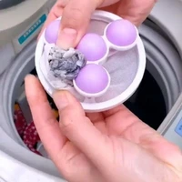 floating hair filtering mesh removal washing machine pet fur hair removal trap reusable mesh dirty collection bag cleaning ball