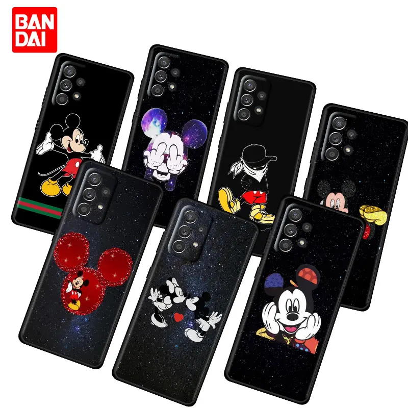 

Mickey Mouse Minnie Star Case for Samsung Galaxy A03 A13 A31 A50 A51 A52 A30 A70 A71 A32 Note 20 Ultra 5G Black Silicone Cover