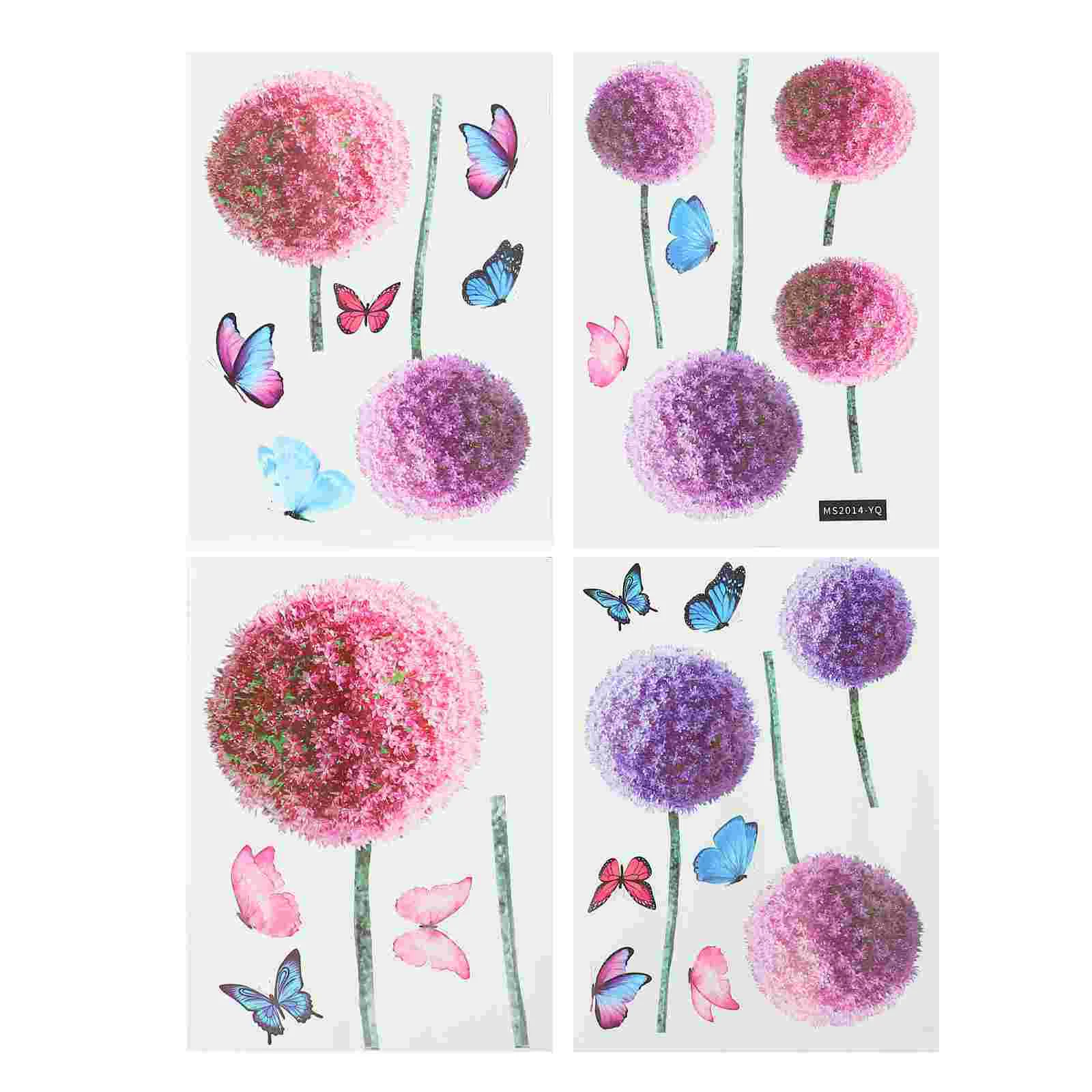 

4 шт. настенные наклейки с одуванчиком, домашние настенные наклейки «сделай сам», домашние комнатные настенные украшения