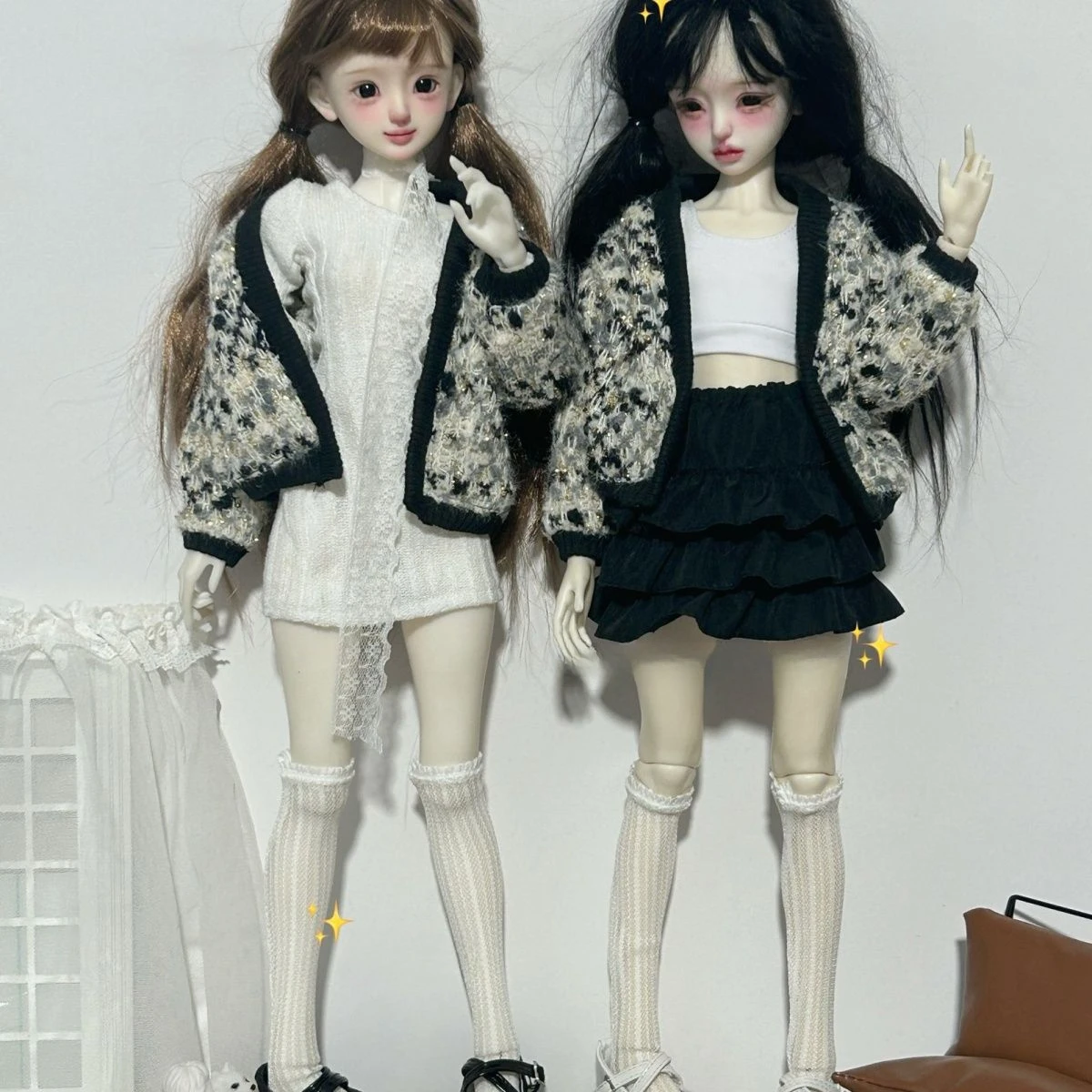 1/6 1/4 Кукольный костюм для 30/45 см Bjd Кукла Кардиган Вязаное платье Юбка Жилет