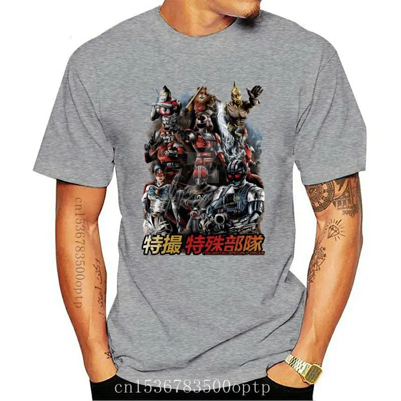

Новинка, мужская летняя футболка Tokusatsu с рисунком специальных сил, футболка в японском стиле, топы с принтом аниме, винтажные футболки