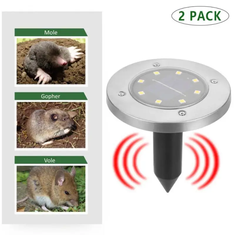 

1pc Solar Powered Ultrasonic Repeller Solar Light Underground LED Lights For Outdoor Garden Lawn Lights IP65 Waterproof Lights