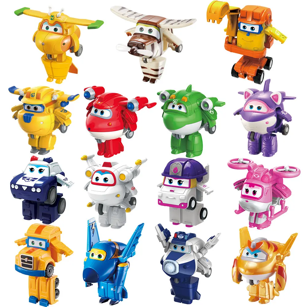 36 Types Super Wings 2'' Scale Mini Transforming Anime Deformation Plane Robot Action Figures Transformation Toys For Kids Gifts