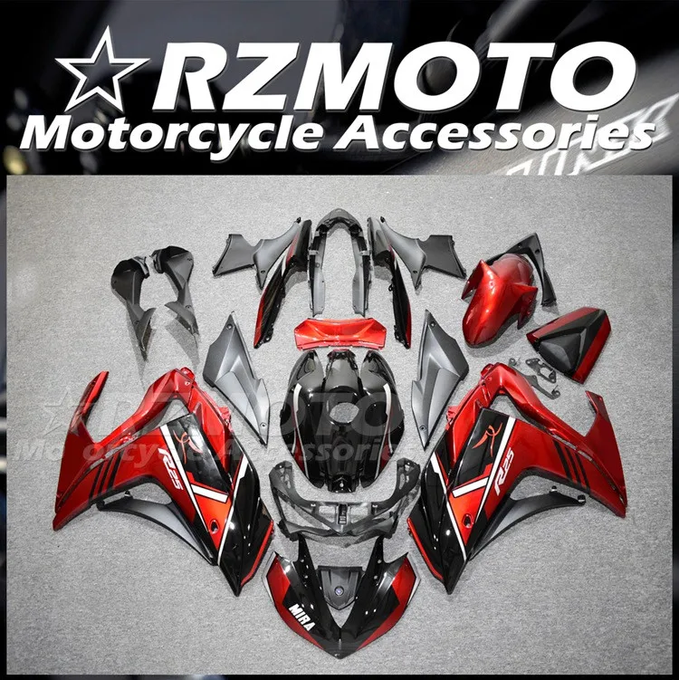 

4 подарка, новый комплект обтекателей из АБС-пластика для YAMAHA YZF-R3 15 16 17 18 YZF-R25 R3 R25 2015 2016 2017 2018, набор обтекателей красного и черного цвета