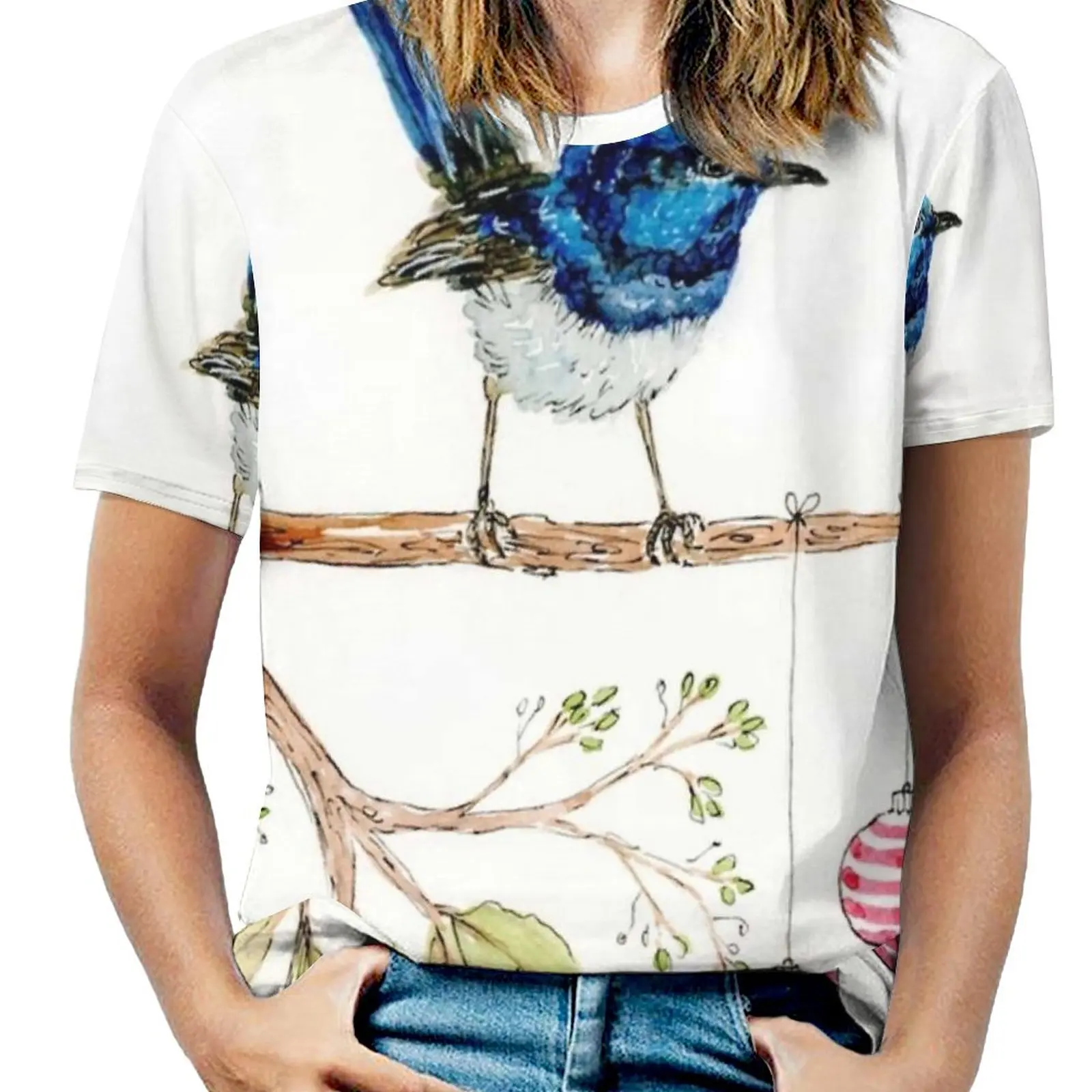 Рождественская женская футболка с круглым вырезом повседневные топы короткими