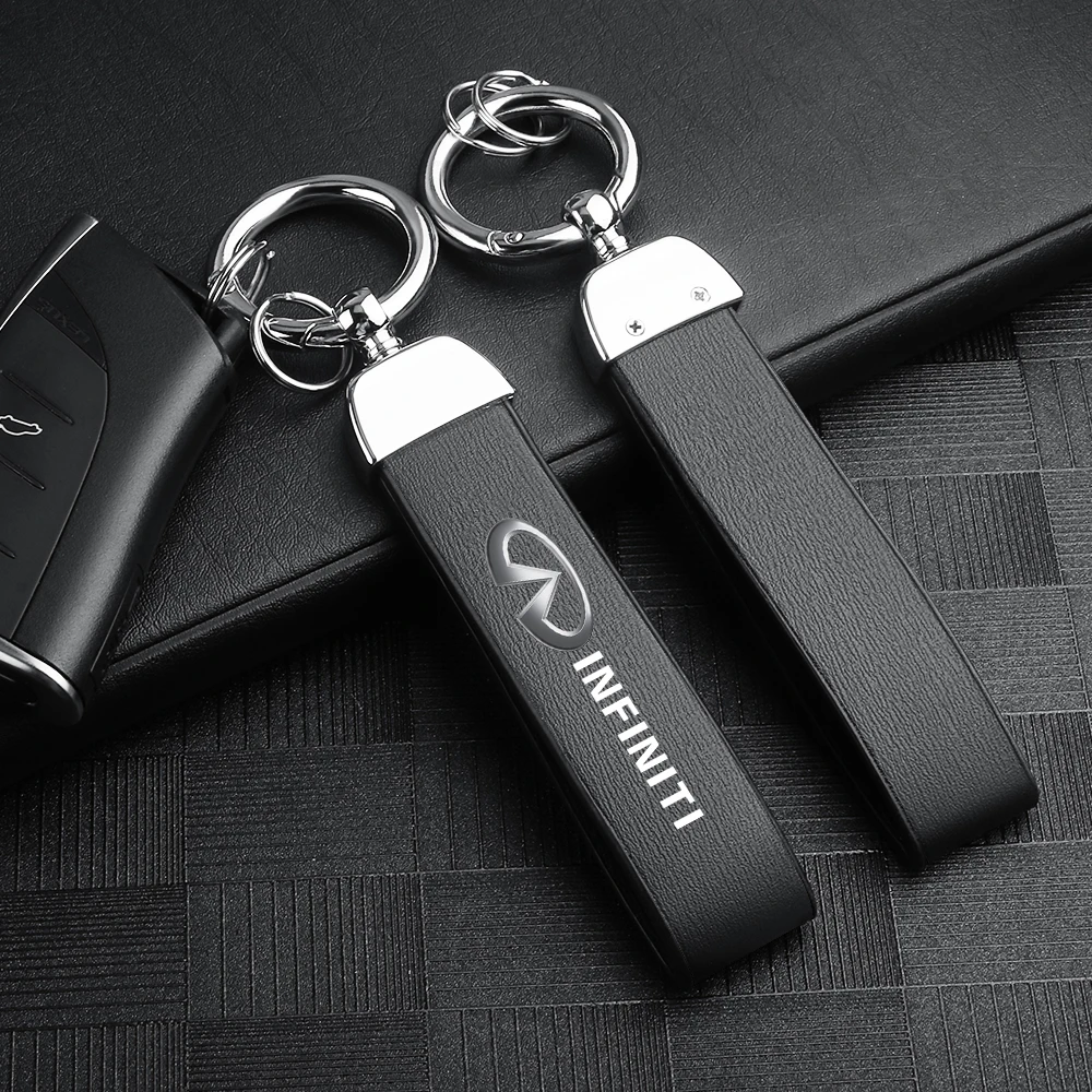 

Luxury Leather Car Logo Keychain Key Rings Key Holder Auto Accessories For Infiniti q50 g37 g35 fx35 qx70 g37 q30 qx60 qx50 etc