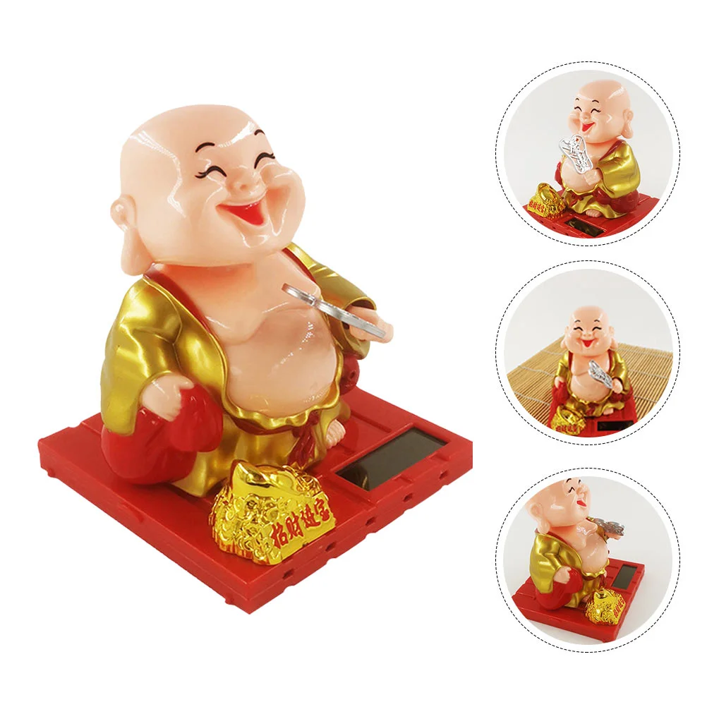 

Статуя на солнечной батарее Maitreya, декоративная фигурка, орнамент, скульптура, смайлики, игрушки, танцевальные фигурки на приборной панели, у...