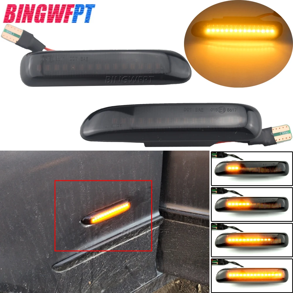 2PCS Side Marker Flowing Dynamic Blinker Lamp LED Turn Signal Light For BMW E46 3 Series Limo Coupe Compact Cabriolet Touring