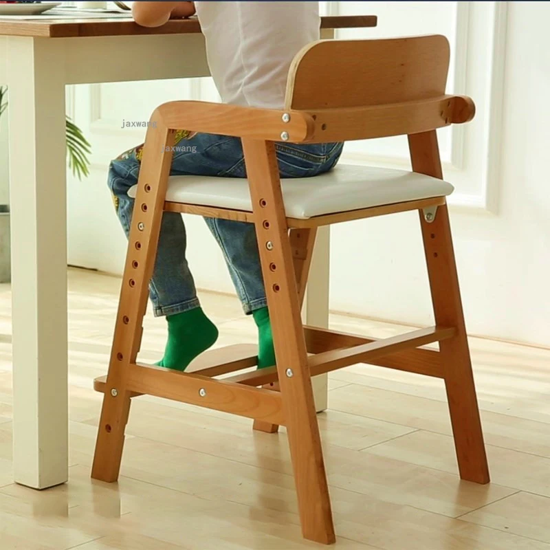 

Японские детские стулья из цельной древесины для кухни, обеда, детские высокие сиденья, регулируемая мебель для дома, обучающий стол, стул