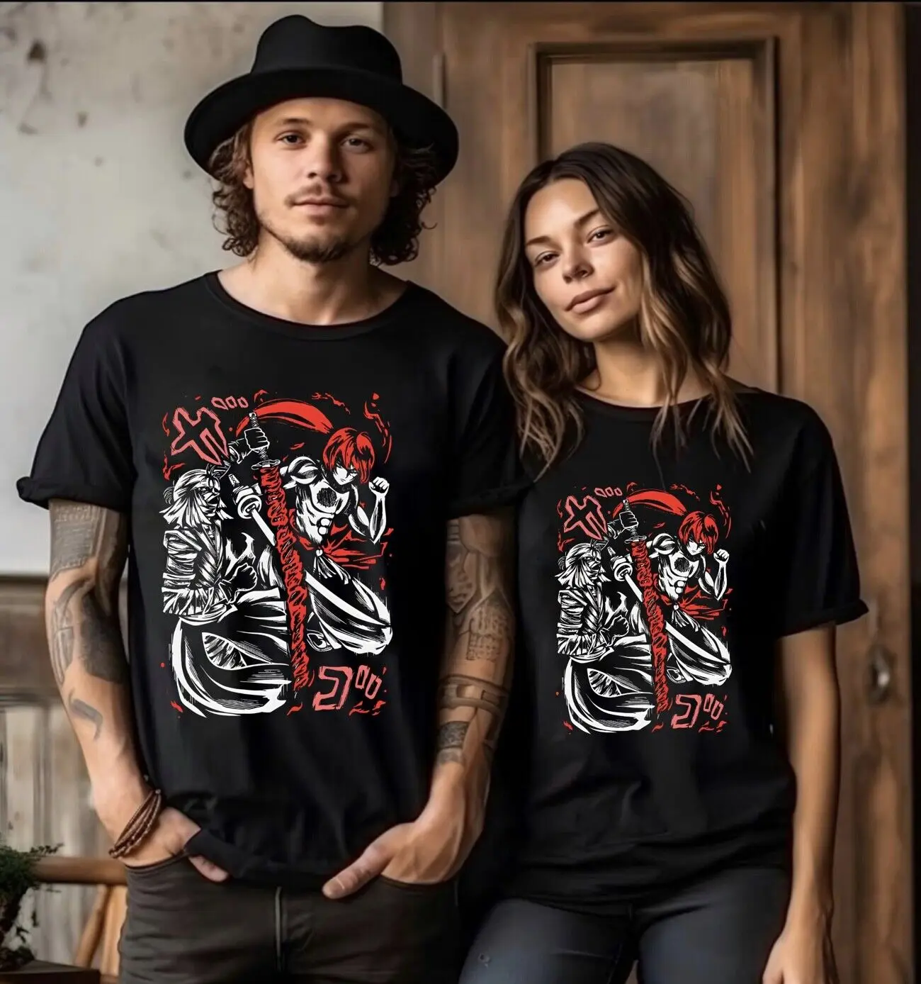 Новая аниме Rurouni Kenshin косплей футболка унисекс с короткими рукавами и принтом