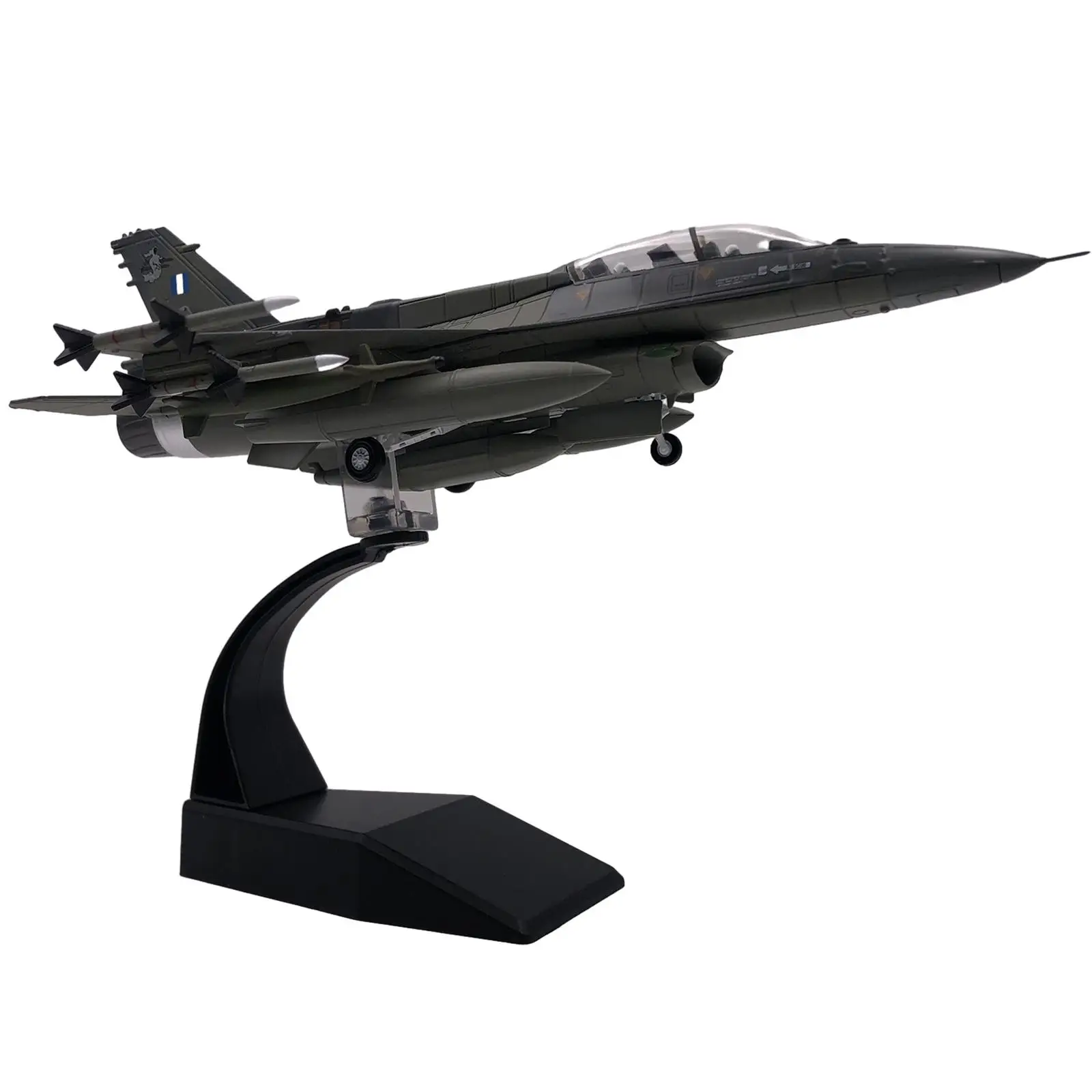 

Alloy 1/72 F16 Fighter Diecast Model Ornament Retro Plane Model with Display Base for Cafe Home Office Shelf TV Cabinet