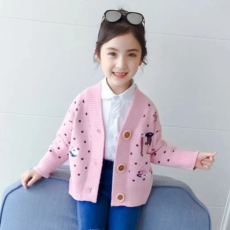 

Children's Clothing Girls Sweater Cardigan Coat Spring and Autumn Little Girls Baby Cardigan Jacket Teen Girl Sweater