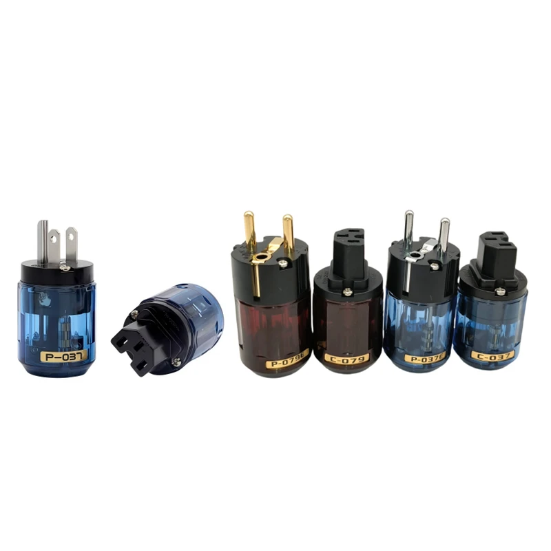 Фото Аудиоадаптер HiFi P-079E, медный, позолоченный, с разъемом питания EU/US C13 IEC для самостоятельного изготовления аудиокабелей HiFi №1