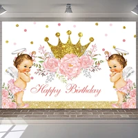 baby shower newborn girls boy backdrop floral crown happy birthday party animal safari decoration photography backgrounds banner