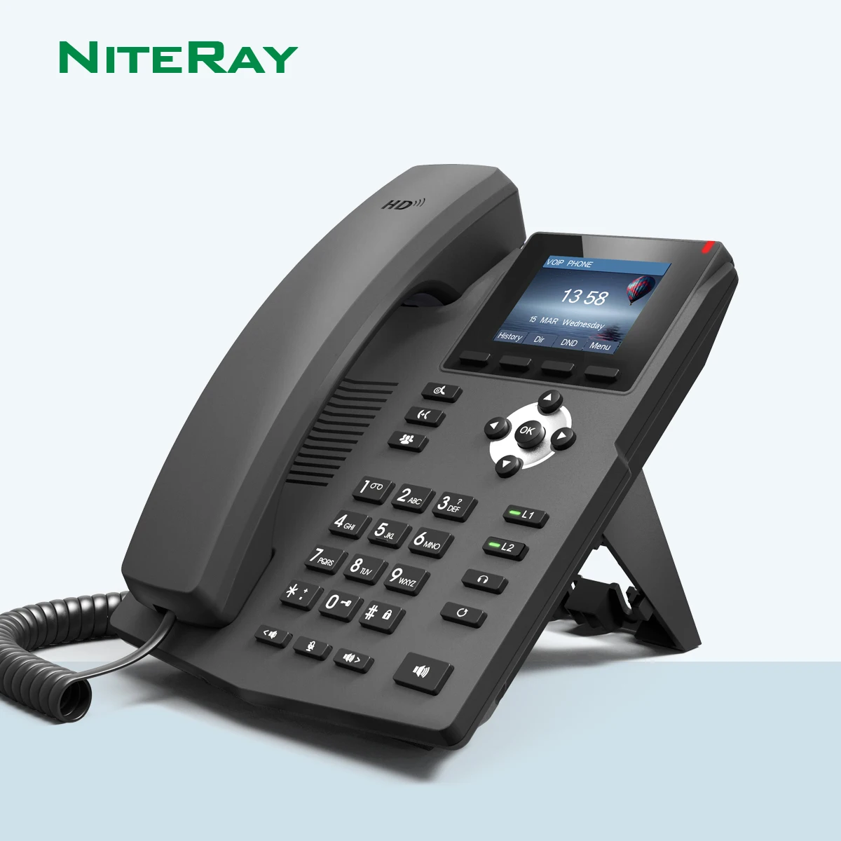 

1 POE 2 SIP Lines Entry-level Business IP Phone,Open VPN,HD Voice, 2.4 Inch Color LCD Desktop Office VoIP Telephone