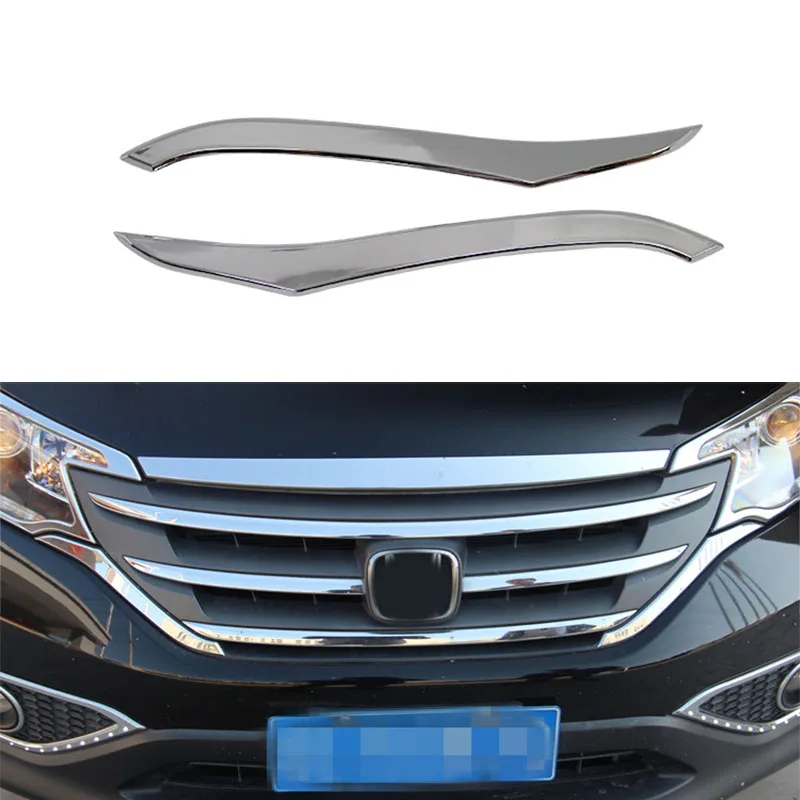 

ABS Chrome Front Grills Decorative Cover Frame Trim Grilles Decoration Strip Moldings accessories For Honda CRV 2012 2013 2014