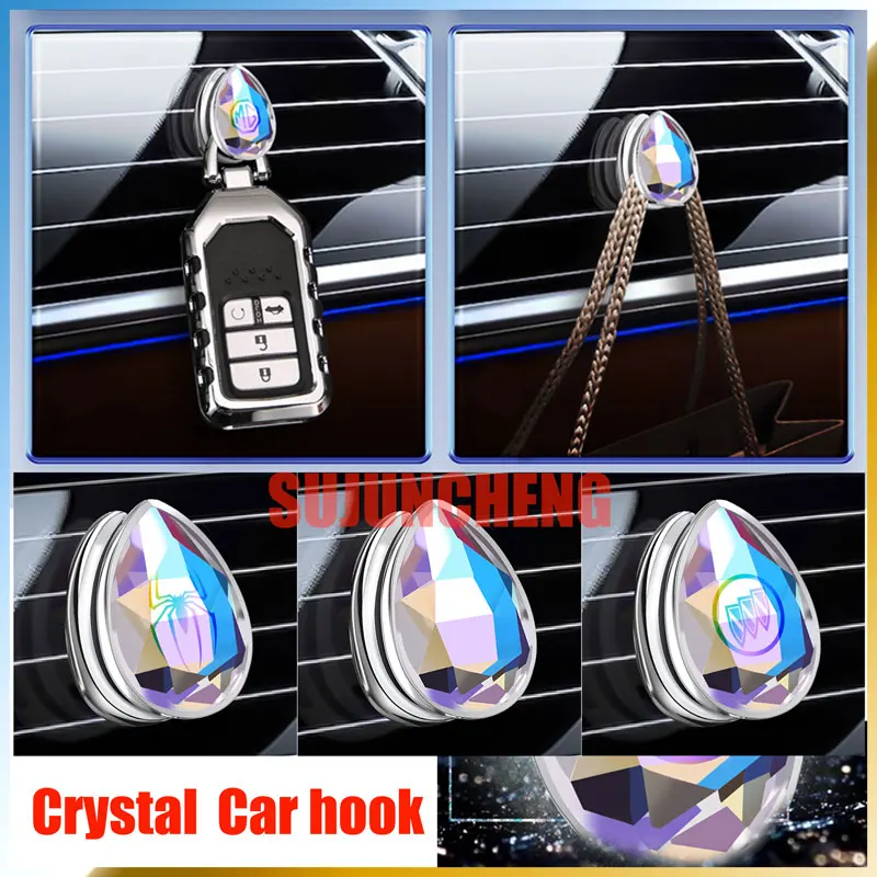 

New Styling Car Multifunctional Crystal Mini Hooks Sticky Convenience Hook Charging Cable Storage Key Hook Car Interior Supplies
