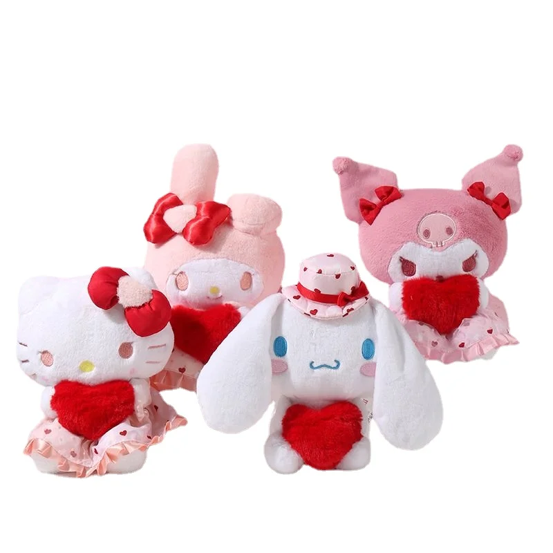 

New 24cm Hello Kitty Kawaii Kulomi Melody Cinnamon Roll Plush Doll Toy Anime Sanrio Cartoon Cute Love Doll Valentine's Day Gift