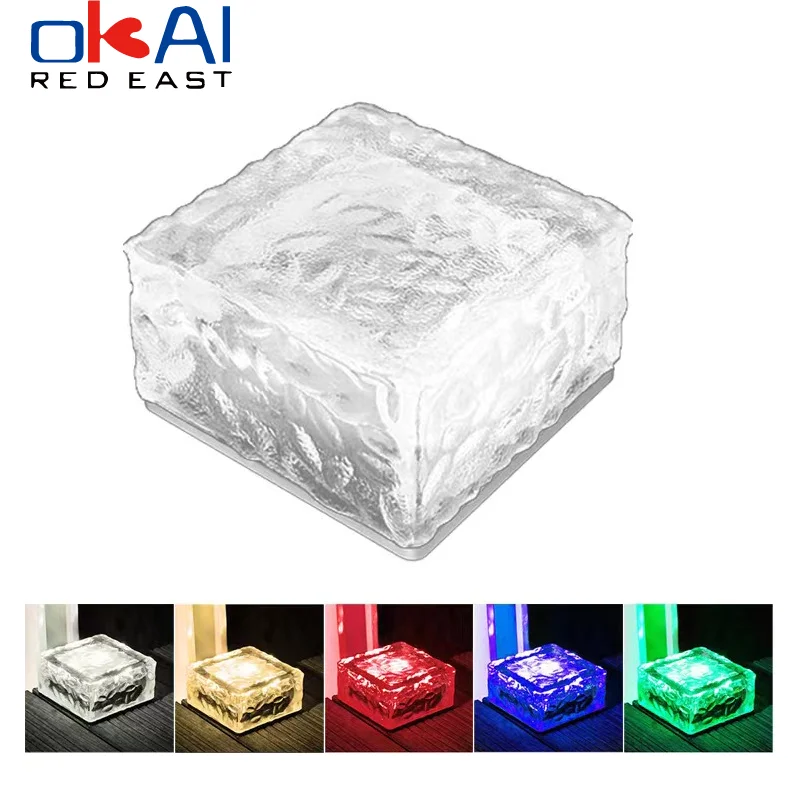 

Solar Lawn Brick Ice Cube Lights Outdoor Christmas Decorations Garden LED Lights for Path Driveway Landscape Backyard Patio