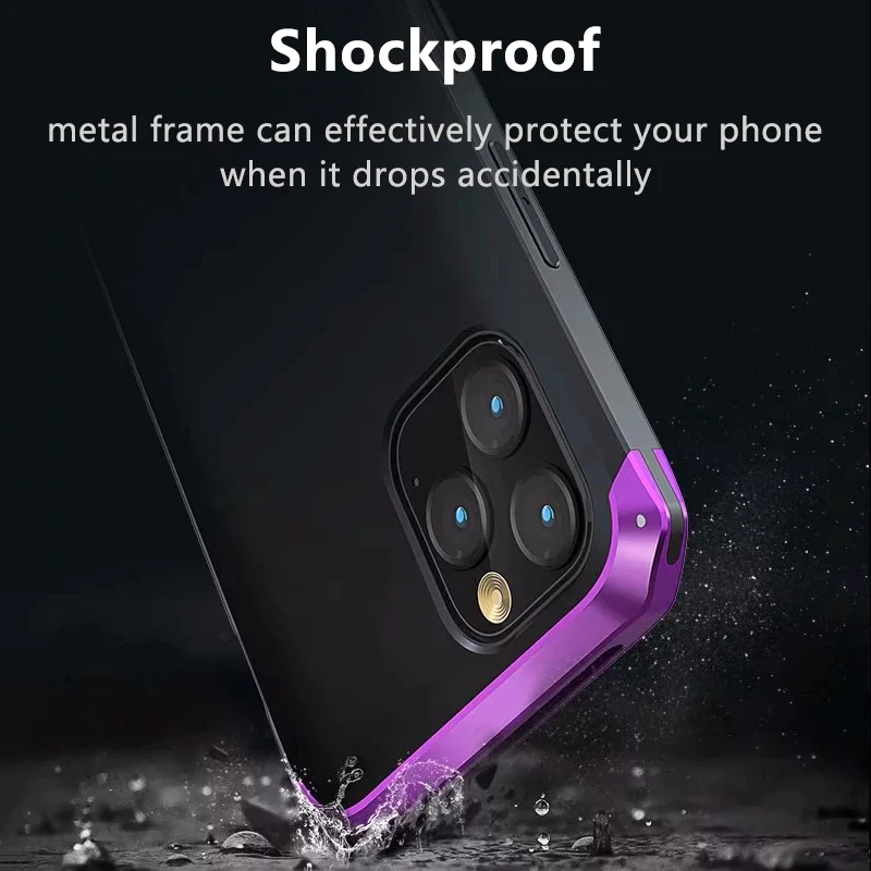 Luxury Metal Aluminum Alloy Hard Matte Pc Hybrid Armor Phone Case For Iphone 13 12 11 Pro Xs Max X Xr Shockproof Back Cover
