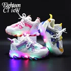 Кроссовки Детские с подсветильник кой, сетчатые, Нескользящие, модная обувь для детей, размеры 21-30