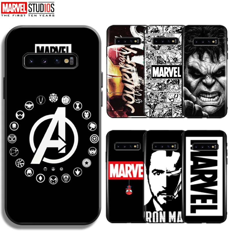 

New Marvel Avengers Logo Phone Case For Samsung Galaxy S10 5G S10e S10 Plus Silicone Cover Black Coque Bumper Carcasa Funda