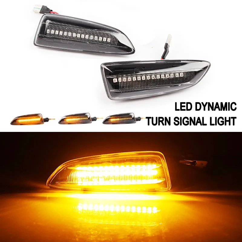 

2PCS Led Dynamic Side Marker Turn Signal Light Sequential Blinker For Opel Astra J K Zafira C Insignia B Grandland X Transparent