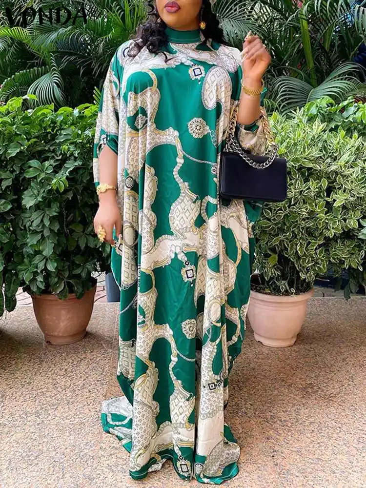 

Стильное женское платье VONDA с рукавом 3/4, повседневное женское винтажное праздничное платье макси, большие размеры, с рукавом летучая мышь, с...