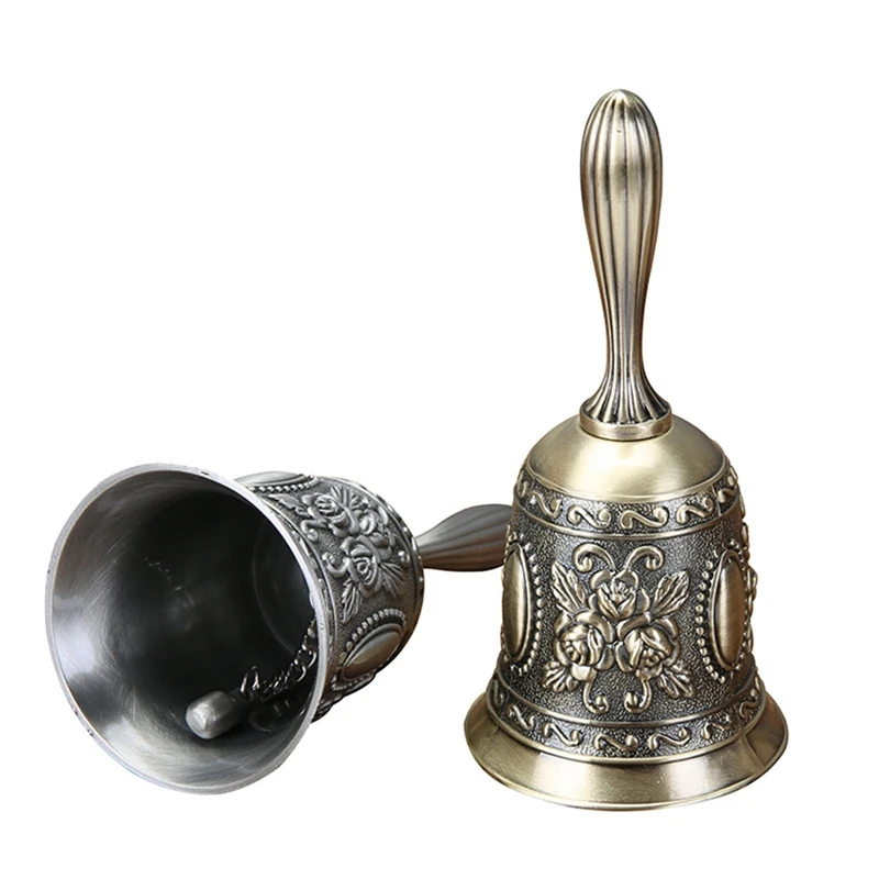 

2 Pack Metail Dinner Bell Wedding Bells Service Bell Call Vintage Bell Zinc Alloy