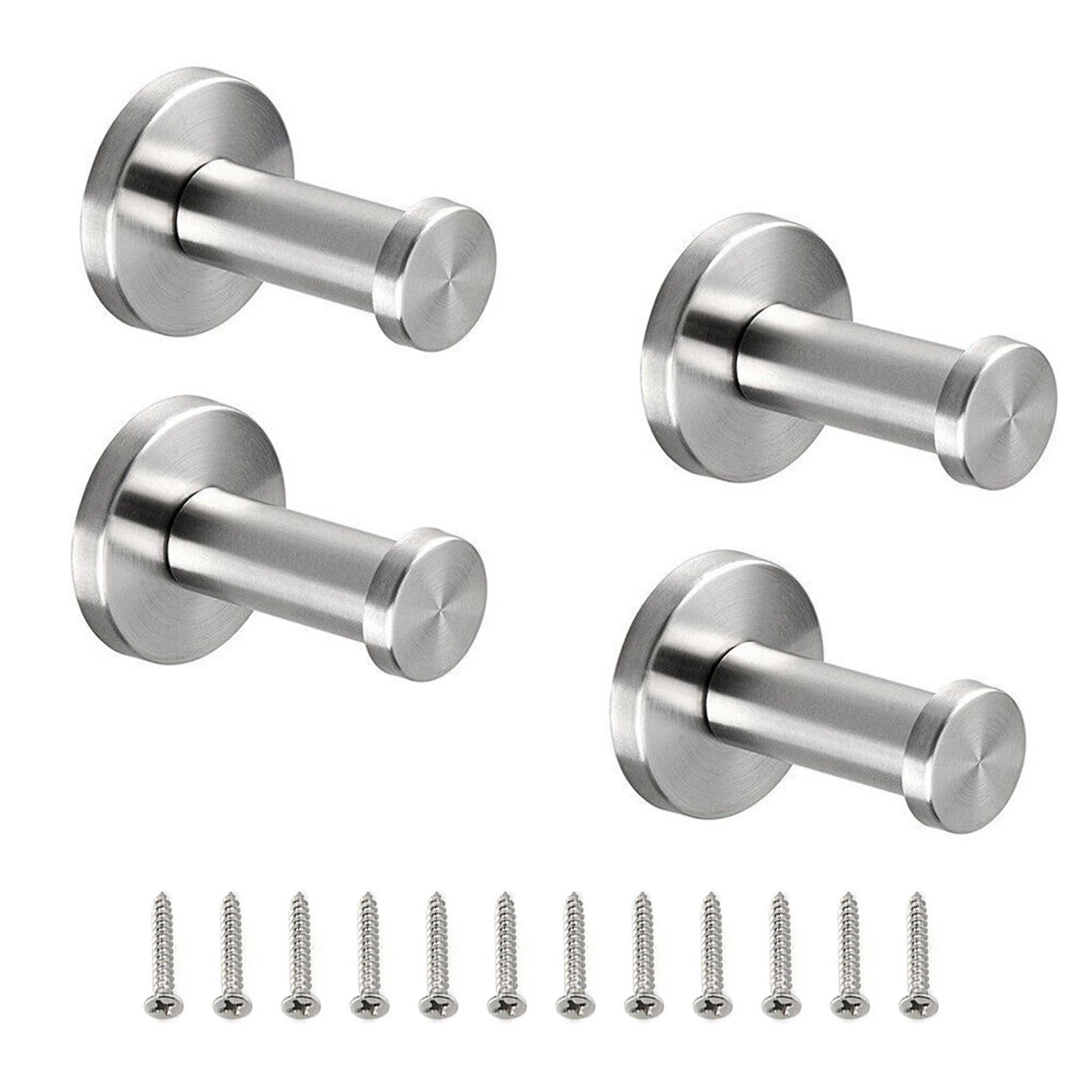 

4pcs Hook Wall Hook Towel Hook For Bathroom Stainless Steel Coat Hook Rustproof Hook Hanger For Kitchen Hardware