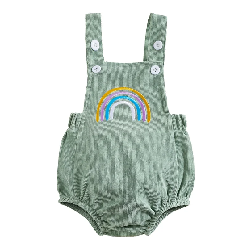 

Newborn Baby Girl Romper Summer Boy Rainbow Corduroy Strap Bodysuits for Infants Cotton Sleeveless Kids Clothes Girls Costumes