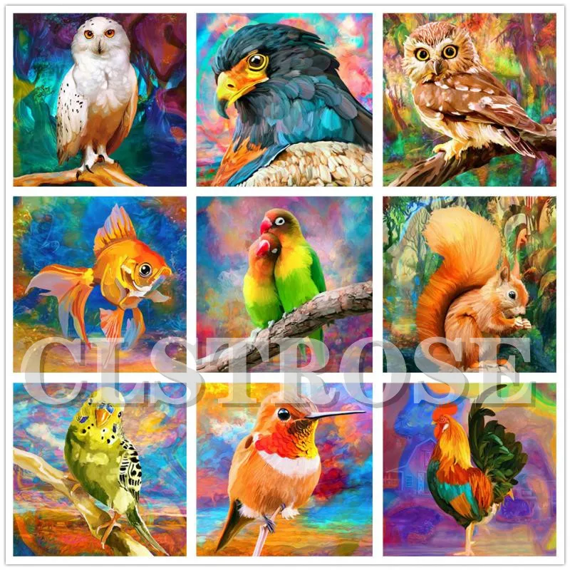 

5D Diy Diamond Painting Animals Owl Birds Cross Stitch Kit Full Drill Square Embroidery Mosaic Art Picture of Rhinestones Decor