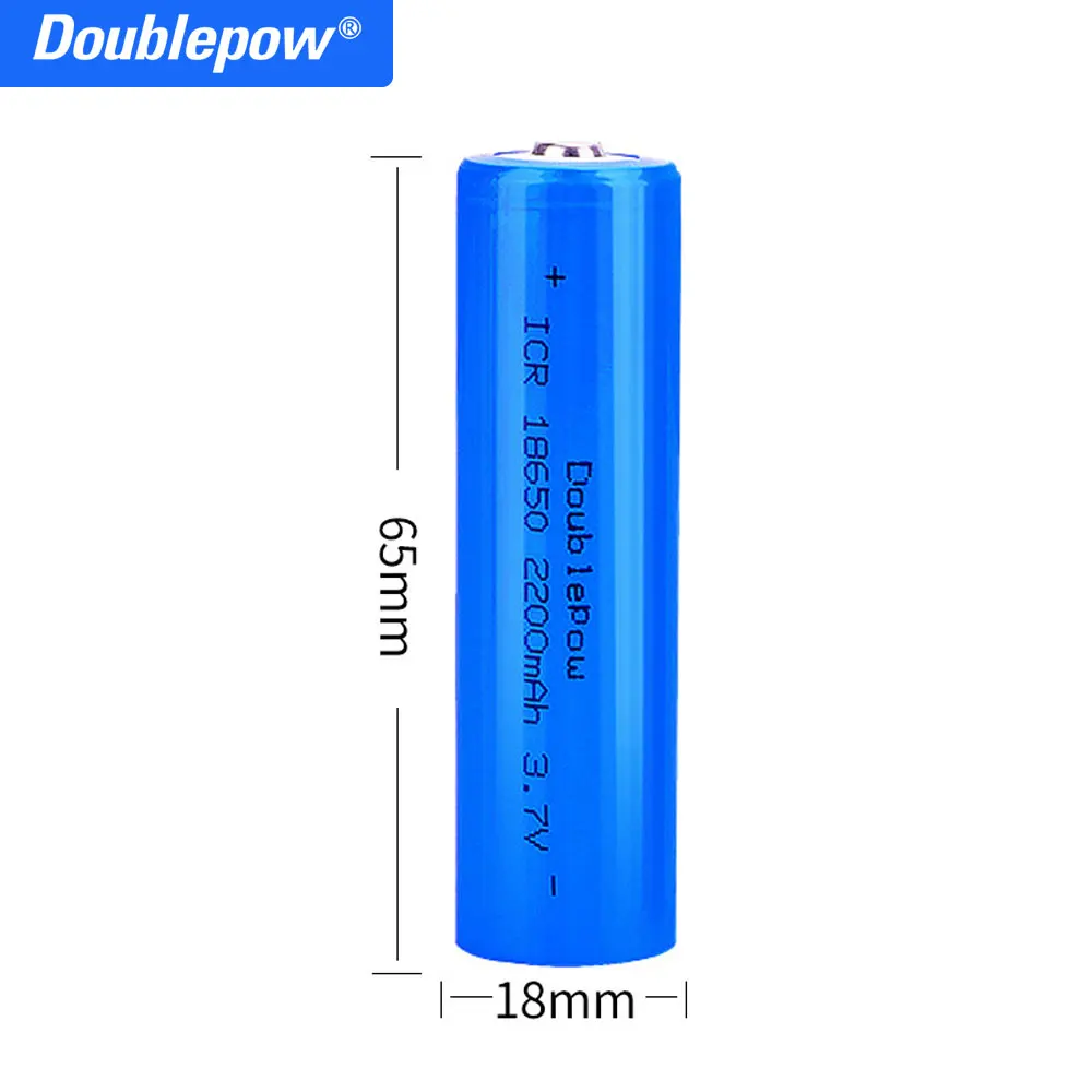 Фото Новая Оригинальная батарея Doublepow 18650, 3,7 в, 2200 мАч, 18650, литиевая аккумуляторная батарея для фонарика и т. Д. №2