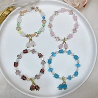 colorful crystal stone flower beads bracelet buckle lucky bracelets